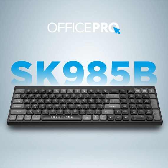 Клавіатура OfficePro SK985B Wireless/Bluetooth Black (SK985B) | Зображення 6