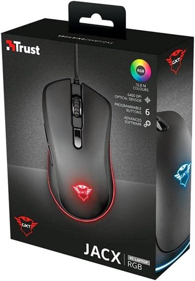 Ігрова миша Trust Gaming GXT 930 Jacx провідна, з RGB підсвіткою, 6400 DPI, 6 кнопок, чорна, геймерська 23575 | Зображення 8