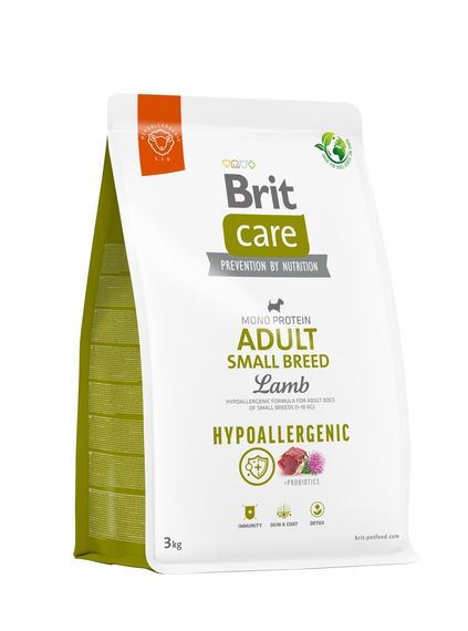 Корм Brit Care Hypoallergic Small Breed Lamb сухий гіпоалергенний з ягнятком для собак малих порід 3 кг
