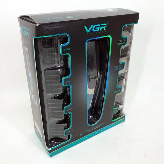 Машинка триммер 4в1 VGR V-172 для стрижки волос на аккумуляторе зарядка USB, электробритва для головы | Зображення 6