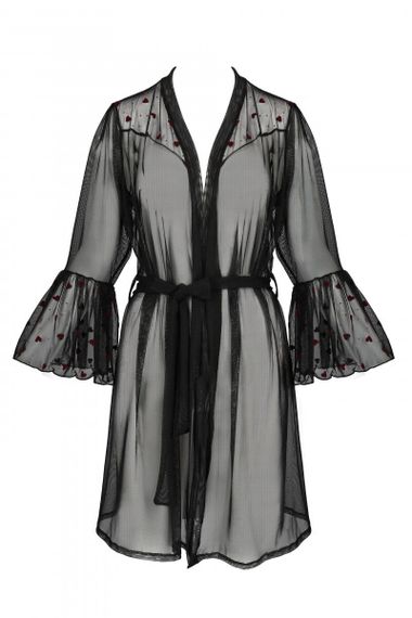 Воздушный пеньюар Passion LOVELIA PEIGNOIR 2XL/3XL Черный | Зображення 4