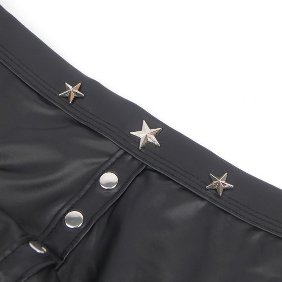 Чоловічі труси із заклепками Star Night з імітацією шкіри, чорні, XL sexstyle | Зображення 6