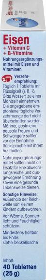 Комплекс витаминов "Миволис Железо + витамин С + Фолиевая кислота + витамины группы В", таблетки 40 шт. | Зображення 4