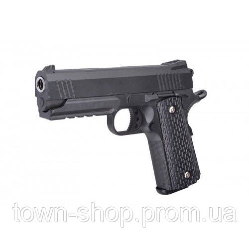 Страйкбольный пистолет "Colt 1911 Rail" Galaxy G25 металл черный | Зображення 1