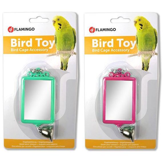 Flamingo Mirror Straight+Bell фламинго прямоугольное зеркало с колокольчиком игрушка для попугаев