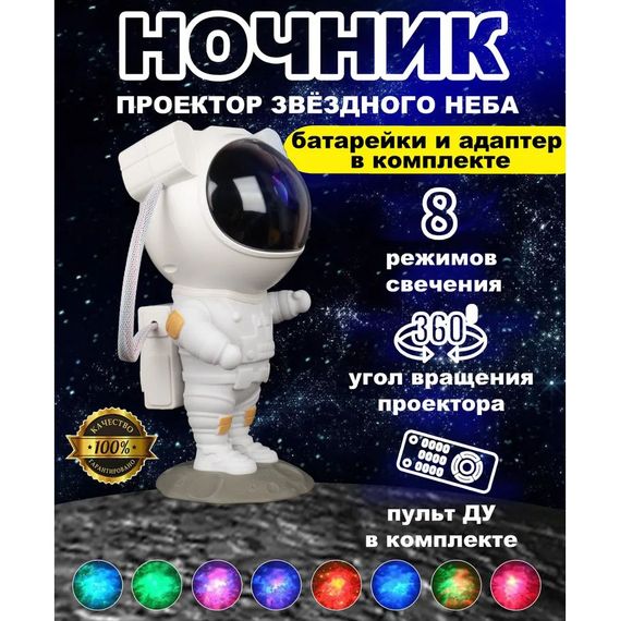 Проектор зоряного неба для дорослих і дітей, Нічник галактика дитячий нічник проектор космонавт WC-65 | Зображення 3