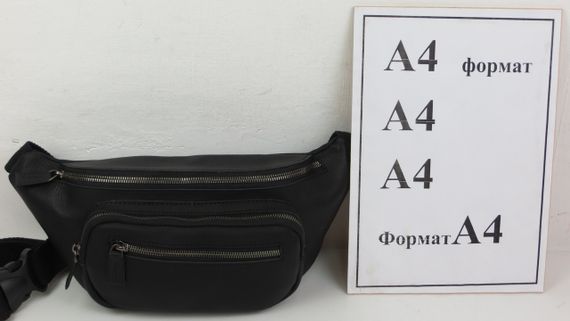 Шкіряна сумка на пояс, бананка Mykhail Ikhtyar, Україна чорна | Зображення 9