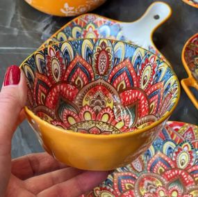 Салатник Olens Мальований 8030-473 12х6.5 см 300 мл жовтий
