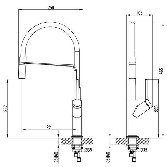 Змішувач для кухні Corso ADDA EB-4B520C | Зображення 1