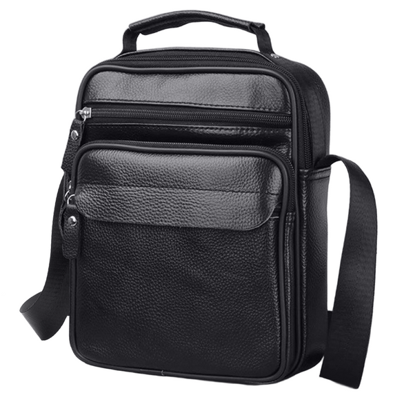 Чоловіча шкіряна барсетка через плече з ручкою чорна Bexhill Bx-66503 | Зображення 1