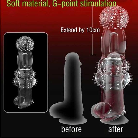 Вибронасадка  для увеличения пениса 24,5 см. Увеличивает пенис на 10 см | Зображення 1