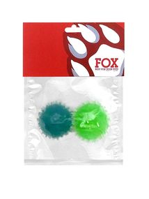 Набір іграшок для собак ТМ "FOX" "М'ячі з шипами" синій+зелений, 4 см (з запахом ванілі)