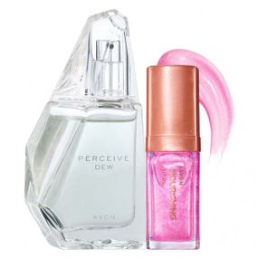 Подарунковий набір Avon для Неї Олія для губ «Живлення та колір» “Сяюча пелюстка” 7 мл + Туалетна вода Perceive Dew 50 мл
