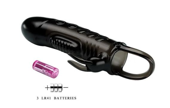 Насадка удлиняющая с вибростимуляцией ( на 2,5 см ) PRETTY LOVE - PENIS SLEEVE Sloane цвет черный sexstyle | Зображення 6