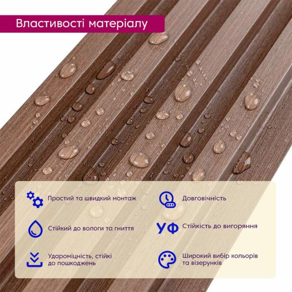 Декоративна стінова рейка капучино 3000*160*23мм (D) SW-00001538 | Зображення 3