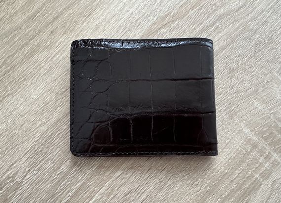 Гаманець із натуральної шкіри крокодила коричневий Ekzotic leather чоловічий (cw20_1) | Зображення 1