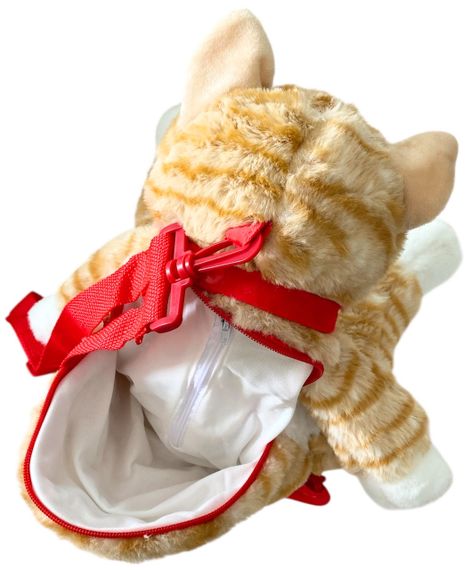 Рюкзак котик кіт нявчить співає рухає язиком головою плюшевий дитячий портфель кошеня руде одне відділення | Зображення 2