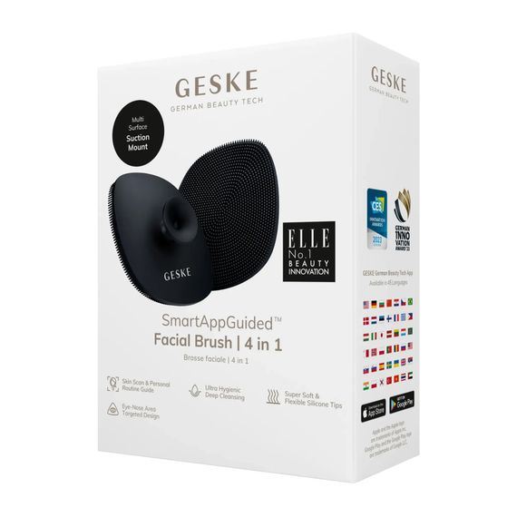 Щетка для лица GESKE Facial Brush 4в1 с держателем white, Черный | Зображення 7