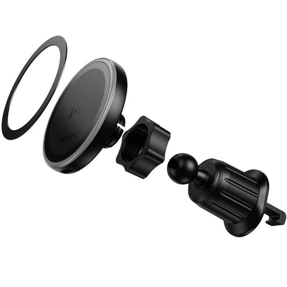 Автодержатель с БЗУ Borofone BH224 Flash 15W (air outlet) Black | Зображення 3