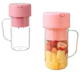 Портативний блендер з трубочкою для смузі Рожевий