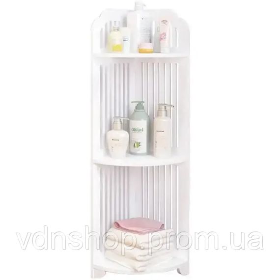 Декоративная угловая полка на три яруса для ванной