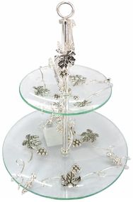 Фруктовниця кругла 2-ярусна декоративна Grapes 30х30х39см