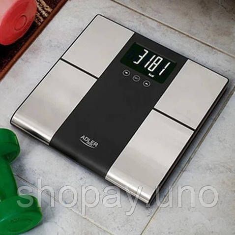 Комнатные напольные весы Adler AD 8165 225кг, Весы для тела для фитнеса напольные тела WK-79 | Зображення 2