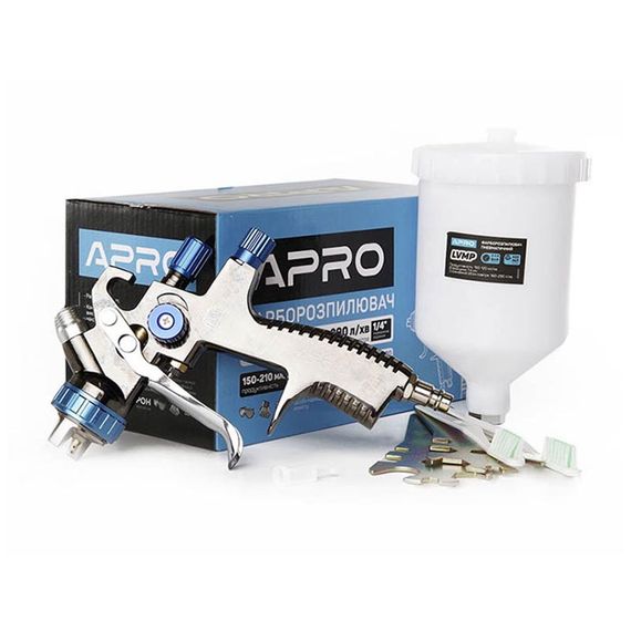 Фарборозпилювач LVMP Ø1,4 мм у/б пласт. 600 мл APRO 8500411 | Зображення 1