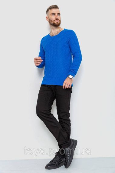 Свитер мужской однотонный, цвет электрик, размеры M, L, M, XL, XXL, XXXL FA_008107 | Зображення 1