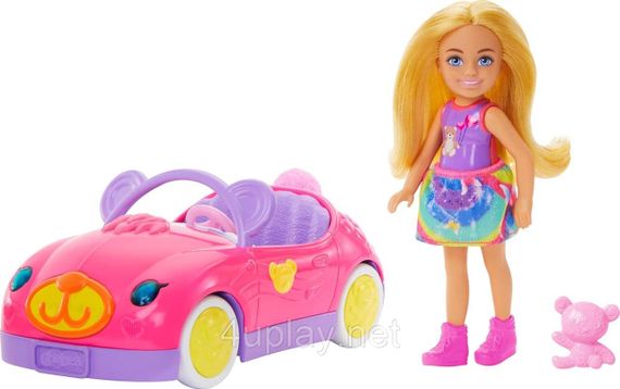 Игровой набор кукла Барби Челси и кабриолет с мишкой Оригинал Barbie Chelsea Toy Car Set
