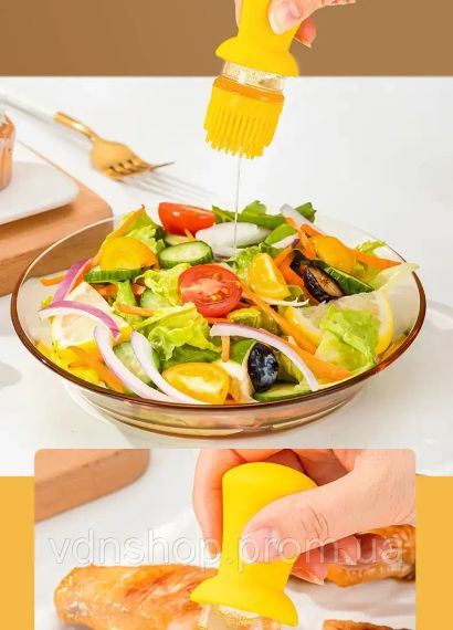 Скляний дозатор оливкової олії із щіткою 2 в 1, 550 мл силіконова крапельниця для вимірювання пляшки для приготування їжі та щітка | Зображення 4