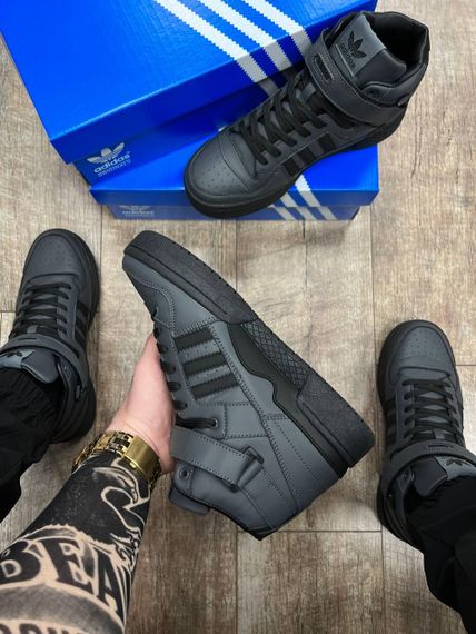 Чоловічі кросівки A-d-i-das Forum 84 High Dark Grey Black весна / літо / осінь | Зображення 6