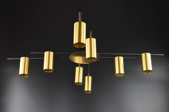 Люстра стельова на 8 лампочок 26409 Чорний 20х90х90 см. | Зображення 3