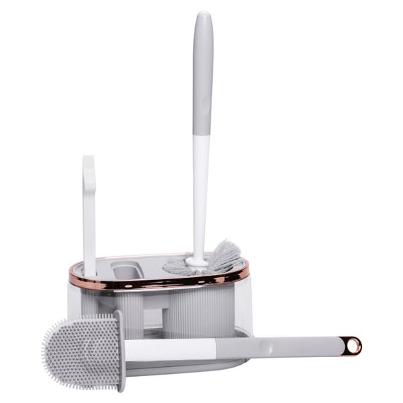 Набір для туалету настінний 3 в 1: 2 йоржики + щітка, йорж для унітазу силіконовий з щіткою йоржик для унітазу HP-35015-47G | Зображення 2