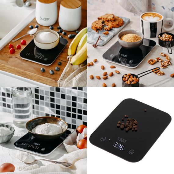 Ваги кухонні електронні Adler AD 3181 чорні до 10 кг зі скляною платформою | Зображення 8