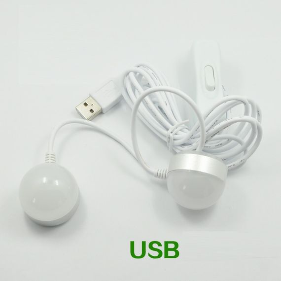 Светодиодный двойной USB светильник белого цвета свечения