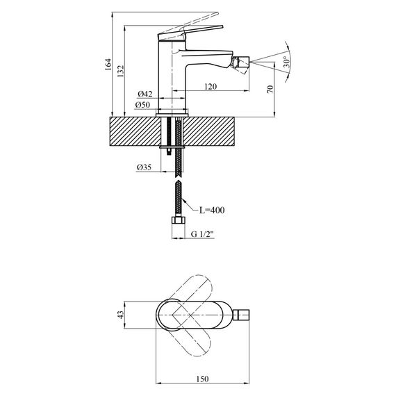 Смеситель для биде Kroner Element 211210-3801 (CV035998) | Зображення 7