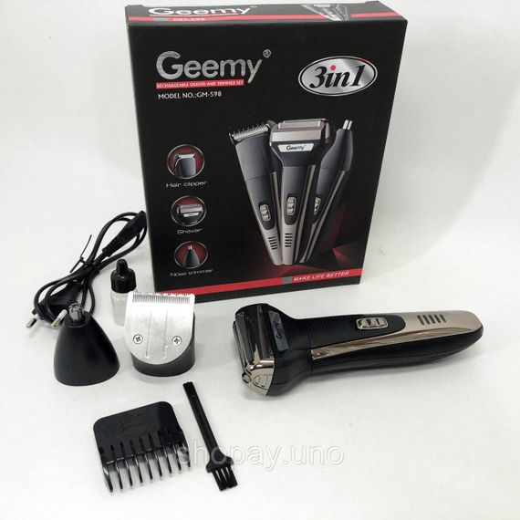 Електробритва для густої бороди GEMEI GM-598, Електрична бритва з вбудованим акумулятором ZH-36 | Зображення 3
