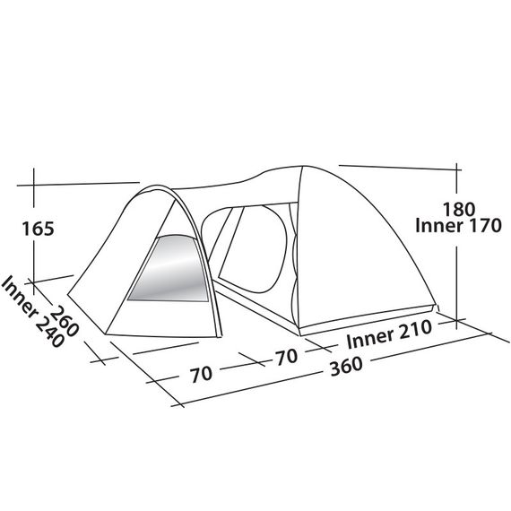 Намет Easy Camp Blazar 400 Rustic Green Палатка чотиримісна для відпочинку на природі Намет похідний | Зображення 1