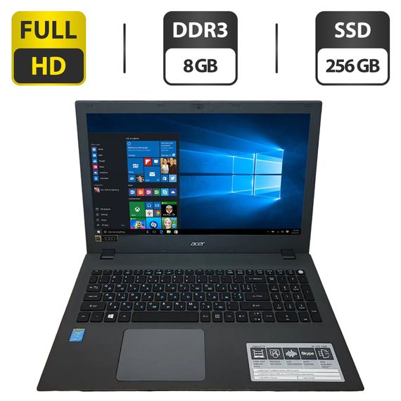 Ноутбук Б-класс Acer Aspire E5-573 / 15.6" (1920x1080) TN / Intel Core i3-5005U (2 (4) ядра по 2.0 GHz) / 8 GB DDR3 / 256 GB SSD / Intel HD Graphics 5500 / WebCam / DVD-ROM б/у