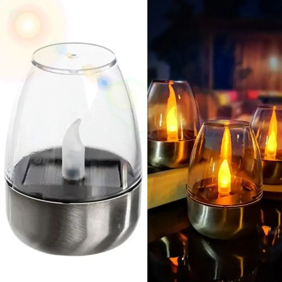 Вулична свічка SL-060 із сонячною батареєю, декоративні нічники для газону, світильник 6 шт | Зображення 4