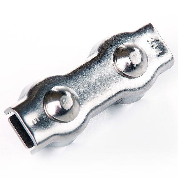 Затискач подвійний Duplex 3 мм неіржавкий A2 (пачка, красно 10 шт.) APRO CD-3N1