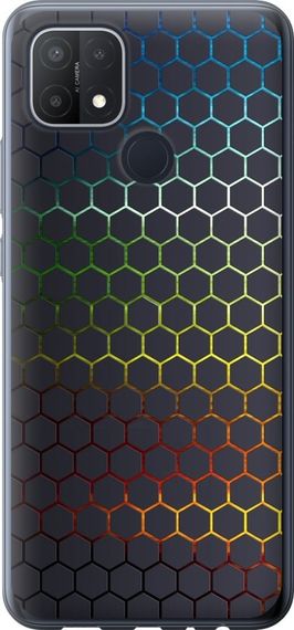 Чехол на Oppo A15 Переливающиеся соты "498u-2119-17620"