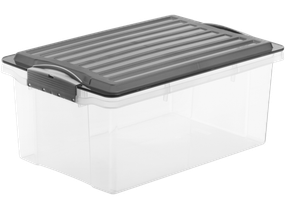 Контейнер для хранения пластиковый с крышкой Rotho (Рото) Compact A4, 13 л (17760) Серый