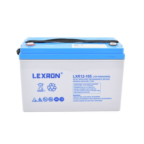 Акумуляторна батарея Lexron LXR12-105 GEL 12V 105AH DEEP CYCLE (330 x 171 x219) 30 kg | Зображення 1