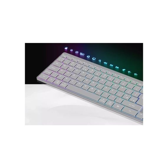 Клавіатура Canyon HKB-W11 Slim Dual Mode Wireless/Bluetooth RGB UA Grey (CNS-HBTK11G) | Зображення 4