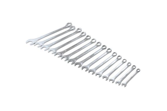 Набор ключей рожково-накидных полированных CrV 6, 7, 8, 9, 10, 11, 12, 13, 14, 15, 16, 17, 18, 19, 22 (15шт) | Зображення 1