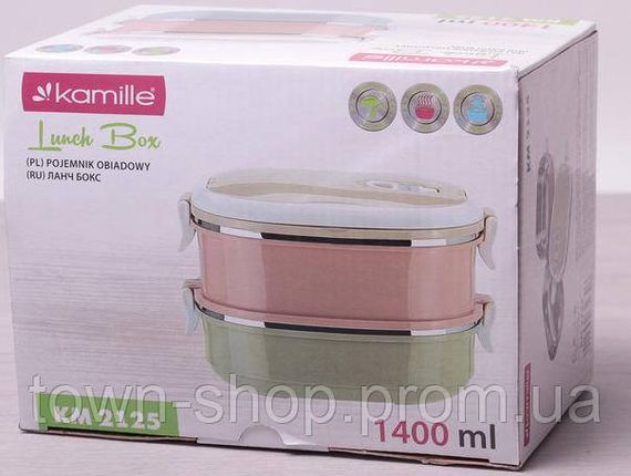 Ланч-бокс Kamille Food Box 2 емкости по 700мл, 20х14.5х13.5см KM-2125 | Зображення 4