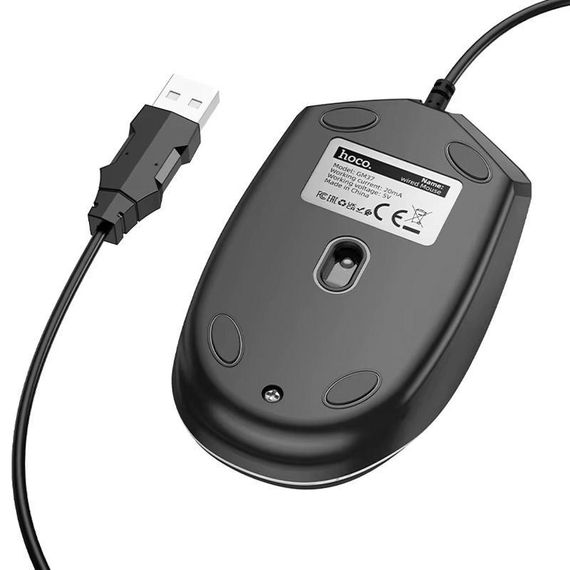 Проводная мышь Hoco GM37 Wonderful Gaming Luminous Black | Зображення 2