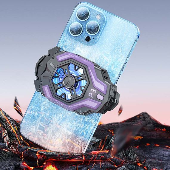 Охолоджуючий кулер для мобільного телефону Hoco GM26 Ambitious Black purple | Зображення 7